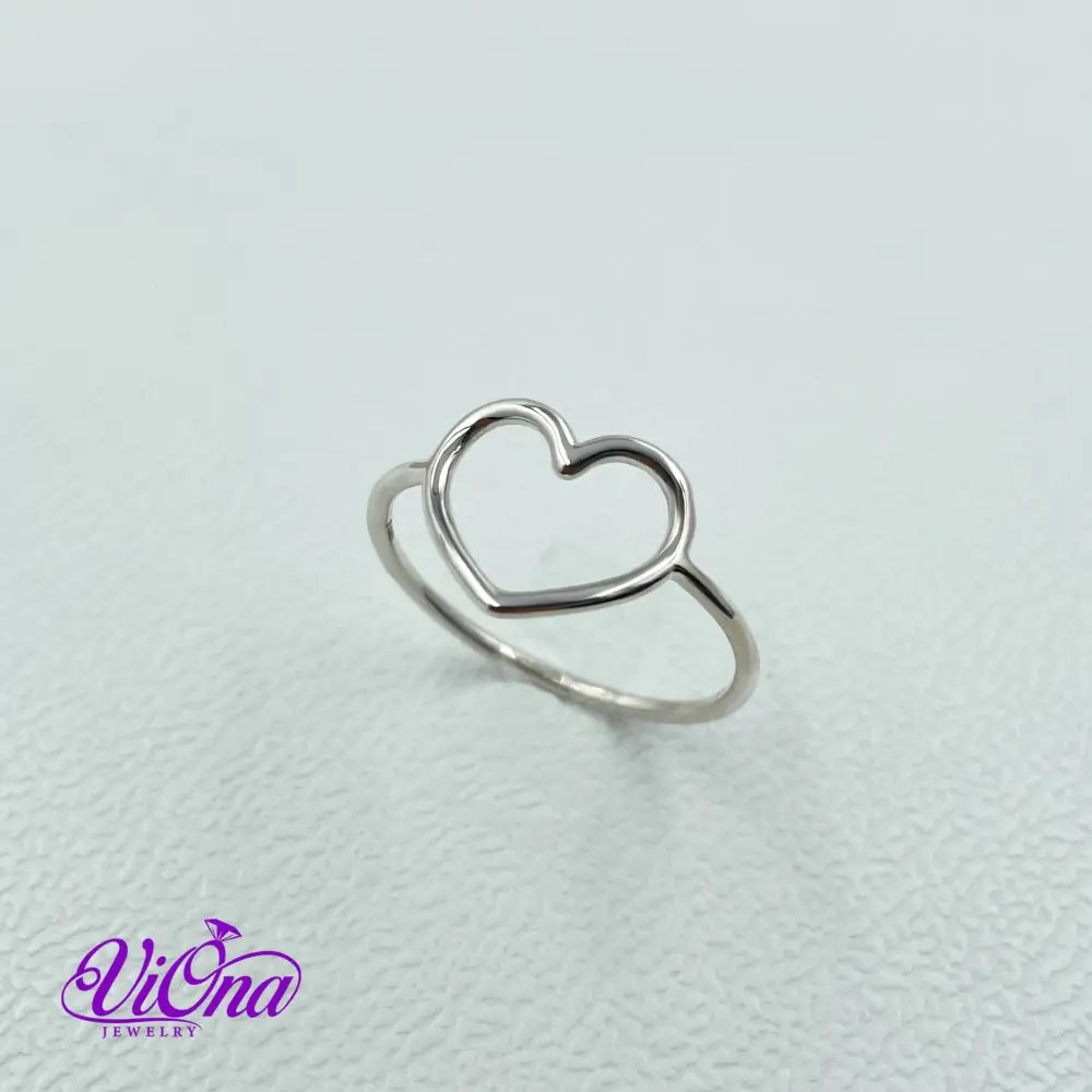 Hollow Heart Outline Ring from 925 Sterling Silver with Simple Minimalist Design