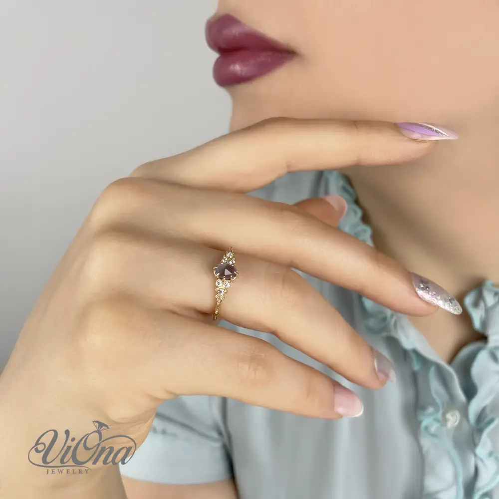 Labradorite Ring – Natural Oval Gemstone with Side Stones