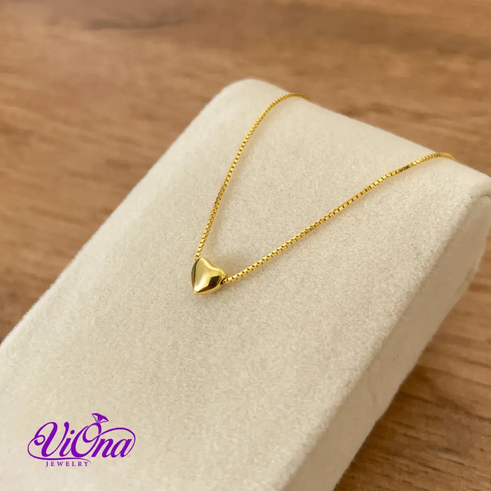 Minimalist Heart Necklace from 925 Sterling Silver in both Gold Plated and Original Silver Color - Gold