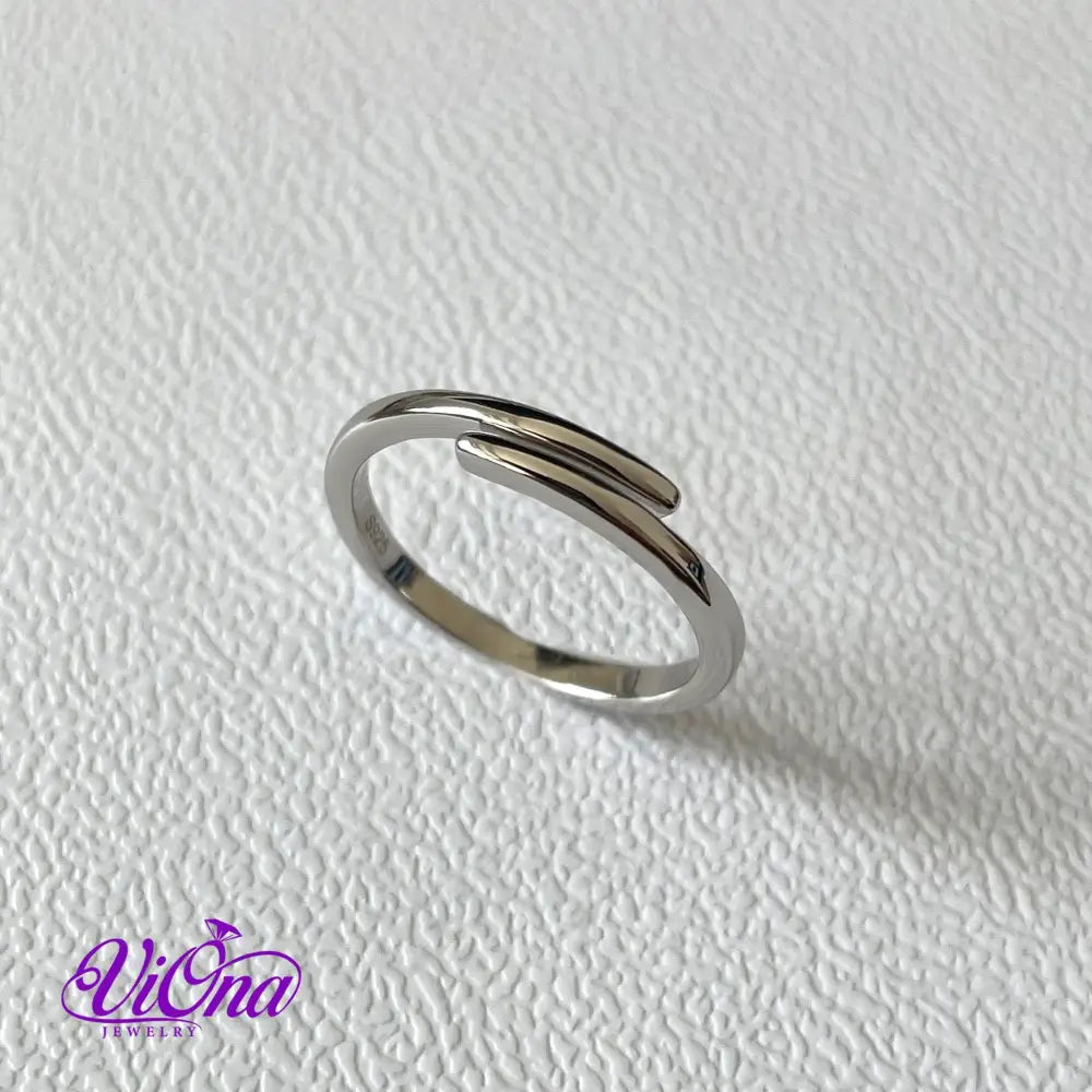 Premium Quality Minimalist Open Ring from 925 Sterling Silver Ring in Three Colors Gold, Silver and Rosegold, Stamped