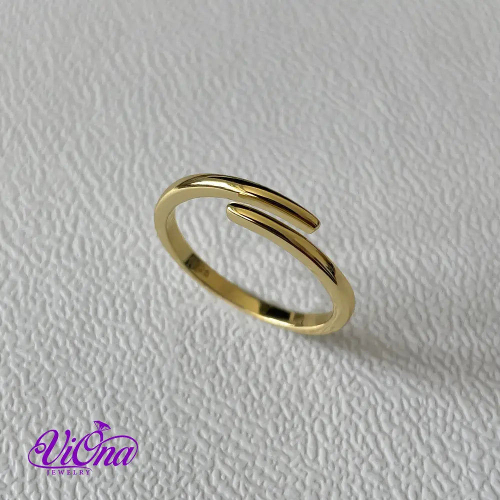 Premium Quality Minimalist Open Ring from 925 Sterling Silver Ring in Three Colors Gold, Silver and Rosegold, Stamped