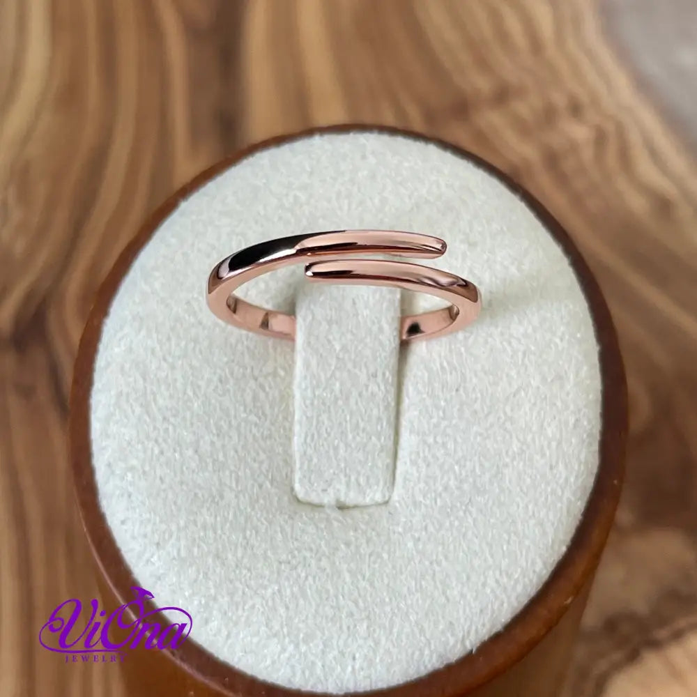 Premium Quality Minimalist Open Ring from 925 Sterling Silver Ring in Three Colors Gold, Silver and Rosegold, Stamped