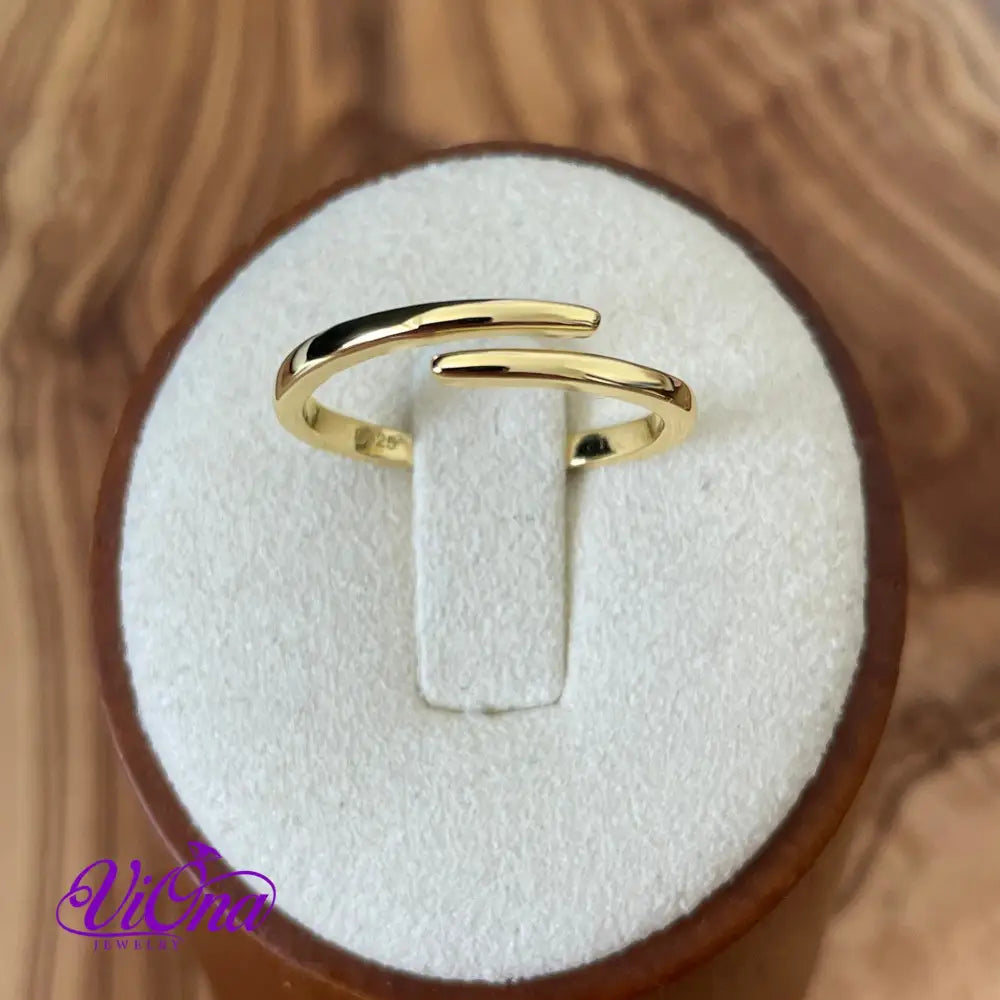 Premium Quality Minimalist Open Ring from 925 Sterling Silver Ring in Three Colors Gold, Silver and Rosegold, Stamped