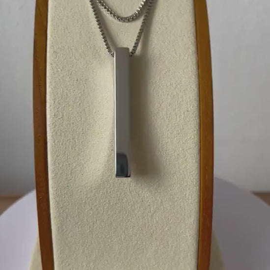 Vertical Bar Necklace in Silver Color with High Quality Polished Surface