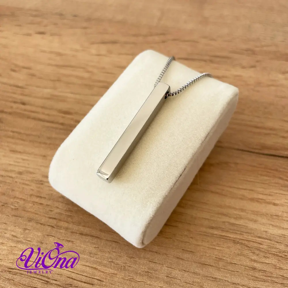 Vertical Bar Necklace in Silver Color with High Quality Polished Surface